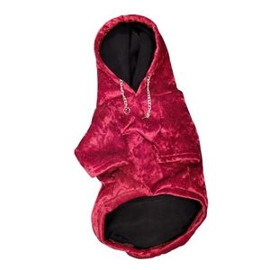 Crushed velvet and chain pet hoodie
